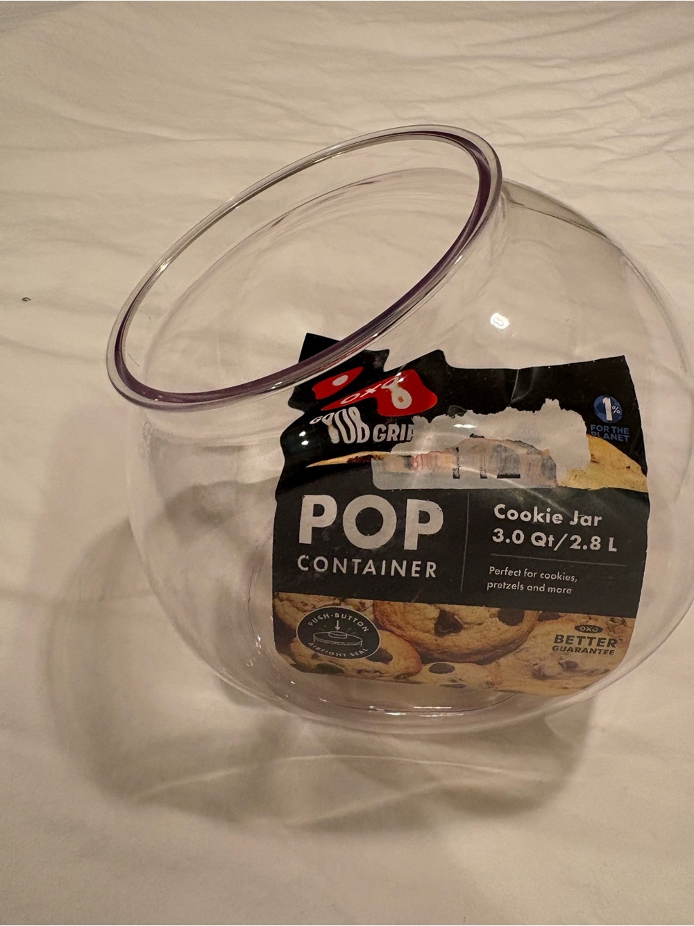 Oxo Clear POP Container Cookie Jar 3.0 qt/2.8 L NEW NO LID